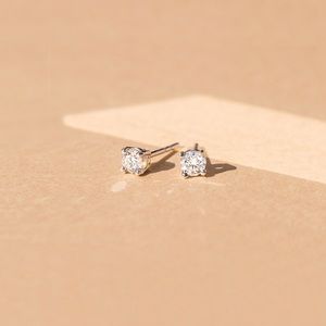 14K White Gold Lab Diamond Earrings